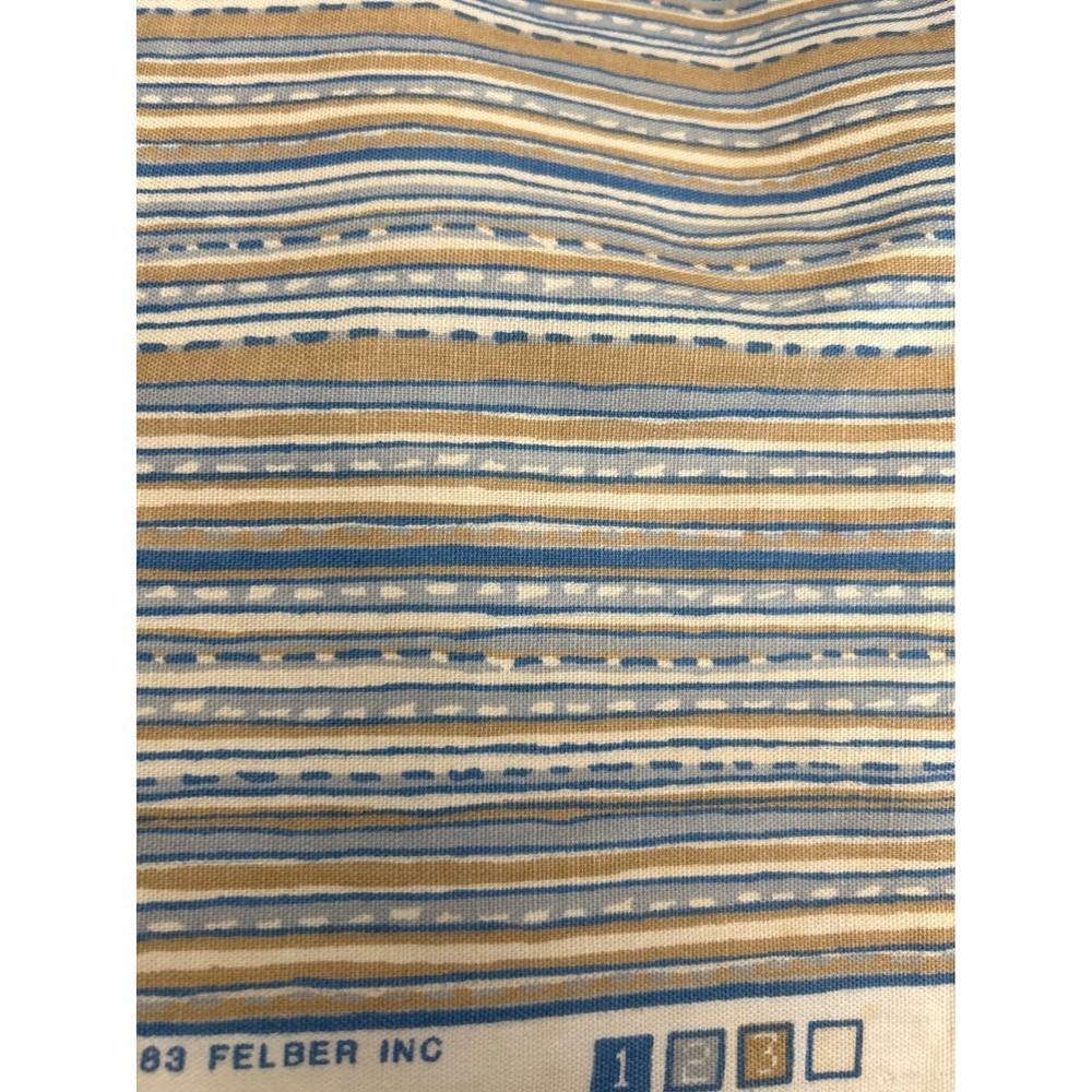 1983 Felber Inc Fabric Dasha Fairwinds Collection Coastal Nautical Striped Blue