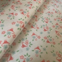 30s Feed Sack Reproduction Easter Basket Fabric Rare Cotton