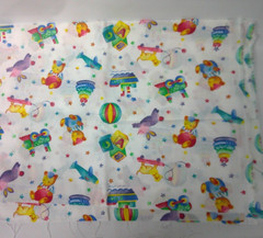Baby Toys Teddy Bear Rabbit Boat Train Blocks White Fabric 108×44 Nursery