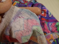Vintage 90s Fabric Pastel Colorful Geometric Flowers Squiggles Cotton? K1