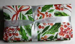 Singer Cardinals & Berries Cotton Fabric- 5-piece Bundle 18″ x 21″ NEW