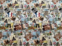 Cotton Fabric Travel World BY Hobby Lobby 44”X 36”500