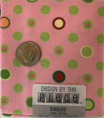 Design By The Piece Fat Quarter Lot Of 2 Pink Green Polka Dots 100% Cotton