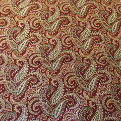 David Textiles Cotton Fabric floral Paisley on Burgundy Red 19″ x 44″