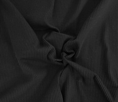 Black 4×2 Rib Knit Fabric Rayon Spandex by Yard & Wholesale 370GSM 3/24