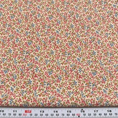 Vintage Florals on Beige Unbranded Cotton Blend Fabric by the HALF YARD