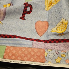 Baby Quilt panel fabric Animals and Letters Cranston Print Works Leslie Beck 1Y