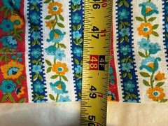 2x Vtg House N Home Fabrics Pieces Bright Primary Floral Stripe Flower 27″x49″