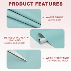 63×39.4in Faux Leather Sheets, Car Replacement Upholstery PU Fabric, Light Blue