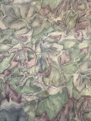 Watercolor Purple Green Cotton Drapery Curtain Upholstery Fabric 4 yard