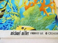 Cotton Sea Turtles Tropical Fish Ocean Life Fabric Print 2 pieces Each 10 x 44
