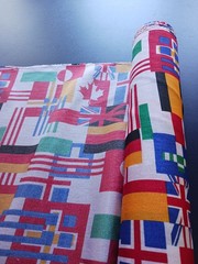 Vintage World Flags Fabric Roll International Country Nautucal Banner 30+ Yards