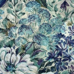 Floral Crepe De Chine Fabric In Pastels Blue – 3 yrds