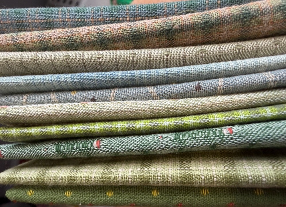 10 pcs Yarn-Dyed Cotton Fabric Bundle 7×9” Patchwork Quilting