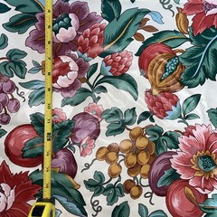 Teflon Polished Finish Fabric Floral Fruit Large Scale Stanley King Vintage B