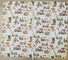 Fat Quarter Bundle Puppy Red Green Cotton Quilting Sewing Craft Junk Journal