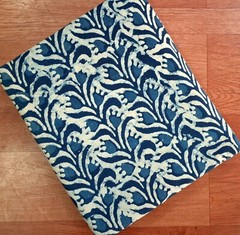 Indigo Blue By the Yard Floral Block Print Fabric for Sewing Dress Quilting