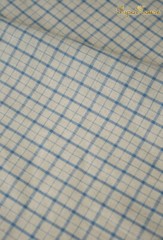 140x50cm Vintage Blue Linen Plaid Striped Yarn-Dyed Cotton Fabric Tablecloth
