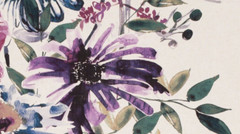 CHIVASSO/JAB CURTAIN FABRIC Flowers of Paradise 11.5 METRES CH2721-080 PURPLES