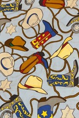 U S Marshall Cowboy Boots Fabric one 17 x 20 inch piece 100% Cotton Free Ship