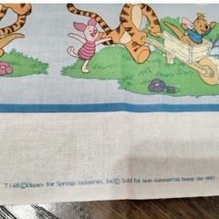 VTG 90s Disney Winnie The Pooh Piglet Tigger Curtain Valance Fabric 36×188″ 5yds