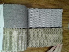 Fabric Sample Book Swatches – Blues, Greens 7.5″ x 3.5″ – 61 pcs. Stripes Checks