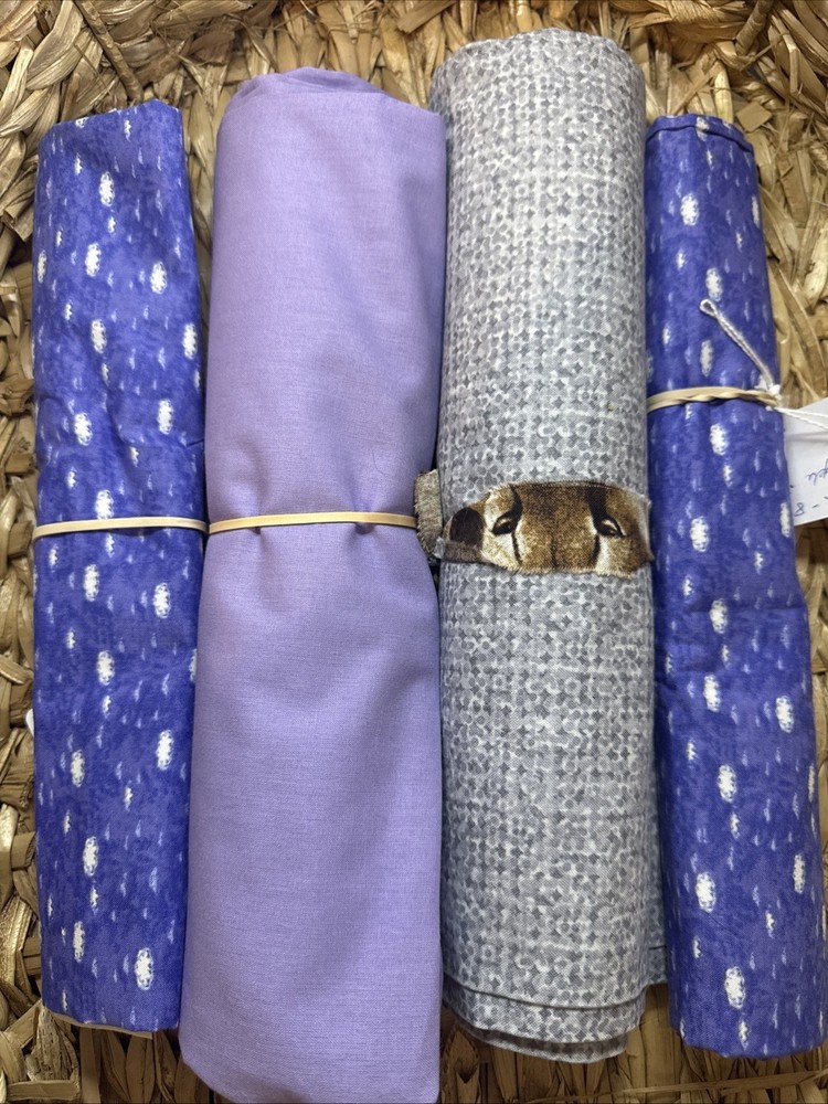 5 1/2 Yards Of Quilting Fabric Purple, Gray, And Blue Cloud Pattern
