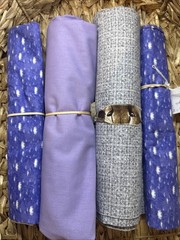 5 1/2 Yards Of Quilting Fabric Purple, Gray, And Blue Cloud Pattern