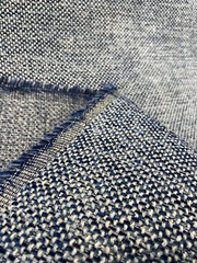 Swavelle Chenille Ridge Blue Ink Latex Backed Upholstery Fabric By The Yard