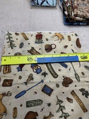 Fabric Scraps Lot Of 14 Pieces 4”-44” W Quilting Crafts Western Horses Outdoors