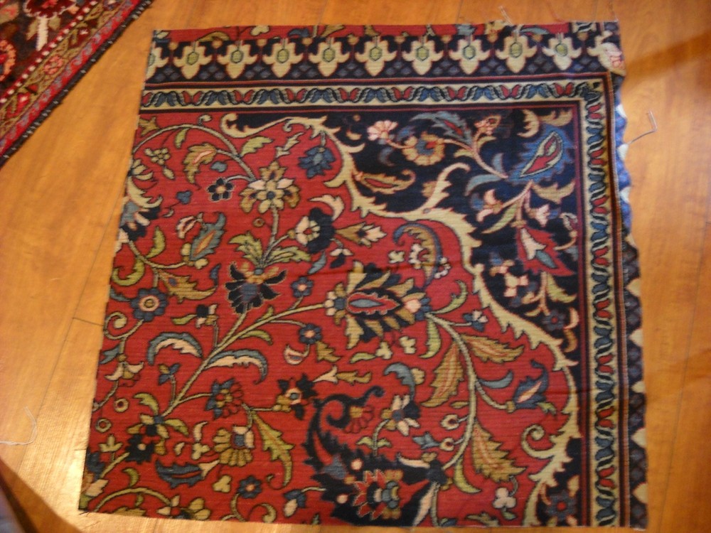 Ralph Lauren POET’S SOCIETY RUG Euro Panels FABRIC (4) 27 1/2″ w X 27″l NEW