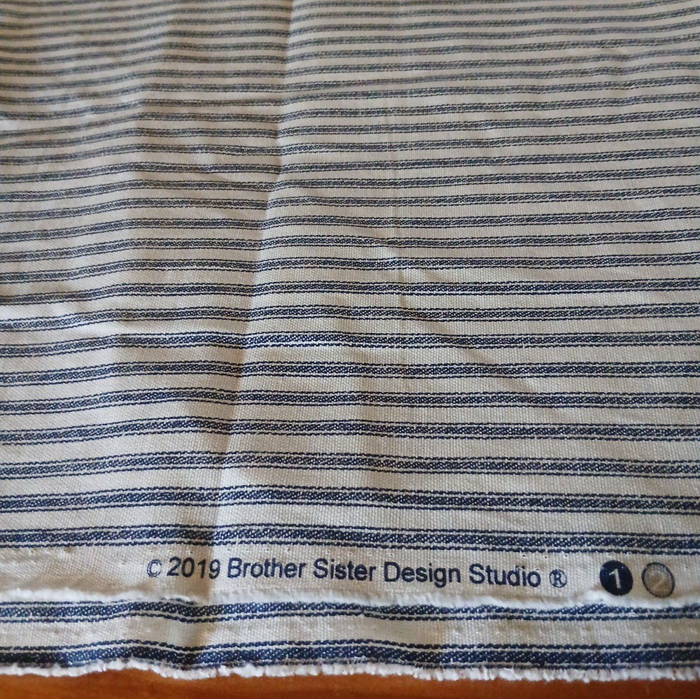 Navy/Cream Cotton Canvas Fabric BrotherSister Design 1.5yds 2019
