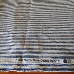 Navy/Cream Cotton Canvas Fabric BrotherSister Design 1.5yds 2019