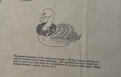 Cut & Sew Swan & Wreath vintage “pillow” cut out fabric Heart & Grapevine