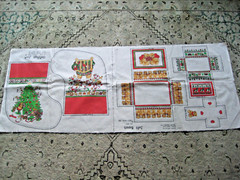 fabric panel 607 Christmas Patch Press CUT-OUTS 1981 uncut /X-Mas SockBoxes