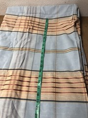 Upholstery Polyester Fabric Blue Tan 56 x 4 Yds Home Decor Craft Stiff New