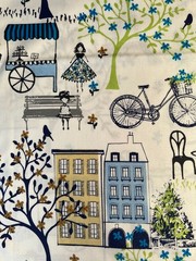 Fabric – OOP Waverly French Paris City Scene Cafe Culture Toile De Jouy Sold BTY