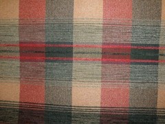 Plaid Green Tan Rust Chenille Rossville Chromatex Mills USA – 5+yds=$0 S&H