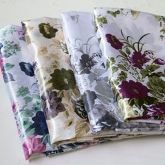 1Yard Vintage Floral Satin Fabric Soft Gown Shirt Scarf Lining Material Soft