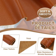 Genuine Leather Sheet, 11.8″x11.8″ Natural Distressed Leather Pieces, Orange