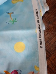 2002 Clearwater Fabrics-Blue-Mermaids -Beach-Relaxing-Vacation-3.75 yards x 44″