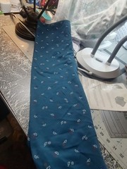 Vintage Loomskill Inc. Printed Teal Knit Fabic 1 1/2 yard x 58″ + Cut scraps