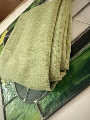 Upholstery Green Fabric 2 Cuts 38×50 in Each (2.8 Yards Total) Linen Look New