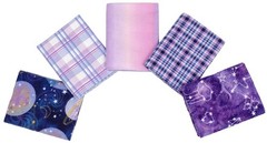 5 PCS 18×21 Inch Celestial Cotton Flannel Fabric Fat Quarter Bundle Sewing