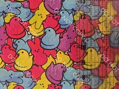 100% Cotton Woven Novelty Fabric Easter Peeps Neon By The 1/4 Yard 9×56