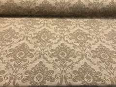 Sonia Damask Toast chenille Raised Upholstery Fabric Italian cut by the yard