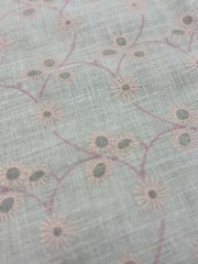 3.5 Yards Voile Cotton Eyelet Like No Holes Pink White Fabric Linen Like 45″ Wid