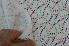 By 1/2 Yd, Red Green & Navy Print on Off-White, Moda, Christenson, V and Co.V403