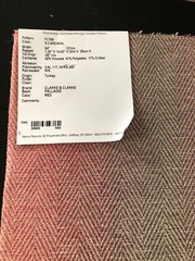 CLARKE & CLARKE Ornato Jewel + 1 Plain in Cardinal 17″ Damask Fabric Samples