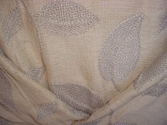 11-7/8Y 3614 Kravet Parlor Taupe Embroidered Leaf Vine Drapery Upholstery Fabric